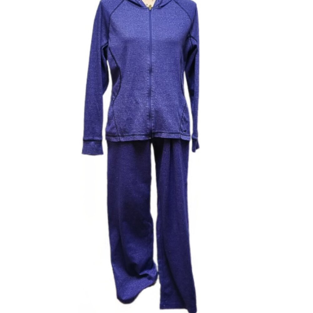 Avia Womens HoodieTracksuit Large Wide Flare Leg Purple Violet‎ Retro Y2K 00s - Picture 2 of 9